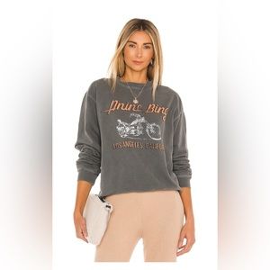 Ramona motorcycle sweatshirt in charcoal by Anine Bing